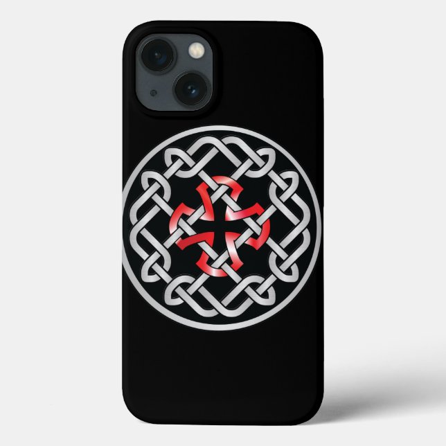 Celtic Knot Red Metallic iPad Case (Back)