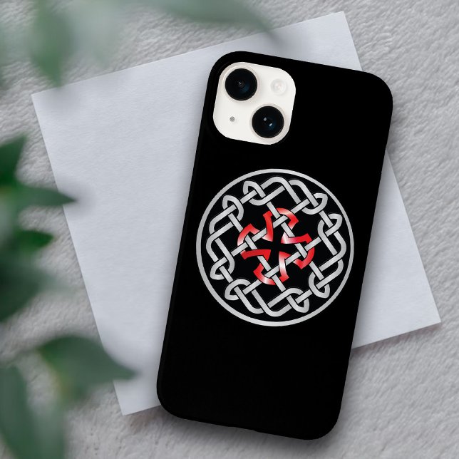 Celtic Knot Red Metallic iPhone 14 Case (Creator Uploaded)