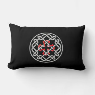 Celtic Knot Red Metallic Lumbar Pillow
