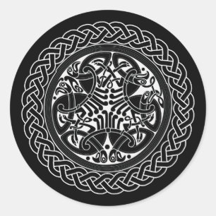 Celtic Knot Ring With Birds Classic Round Sticker