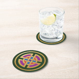Celtic Knot Round Paper Coaster