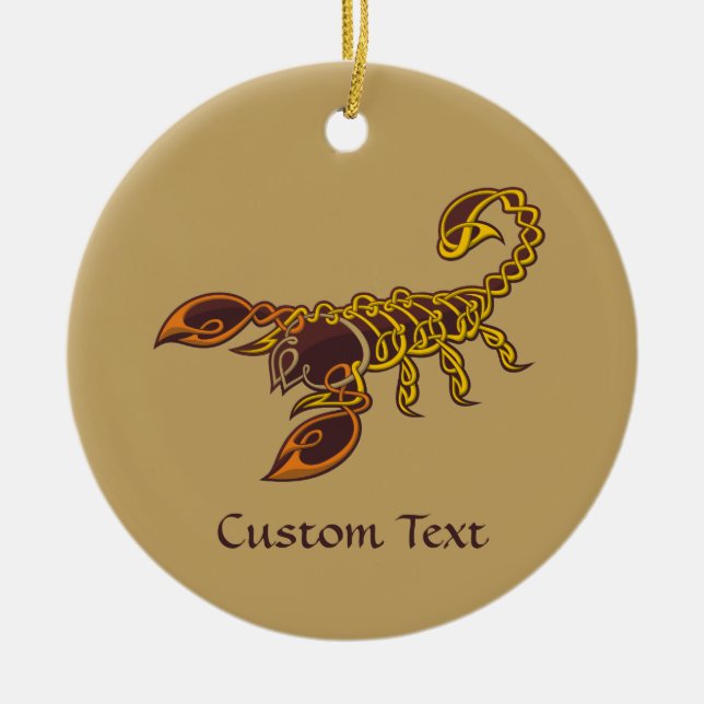 Celtic Knot Scorpion Ceramic Ornament (Front)