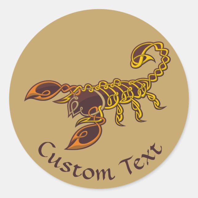 Celtic Knot Scorpion Classic Round Sticker (Front)