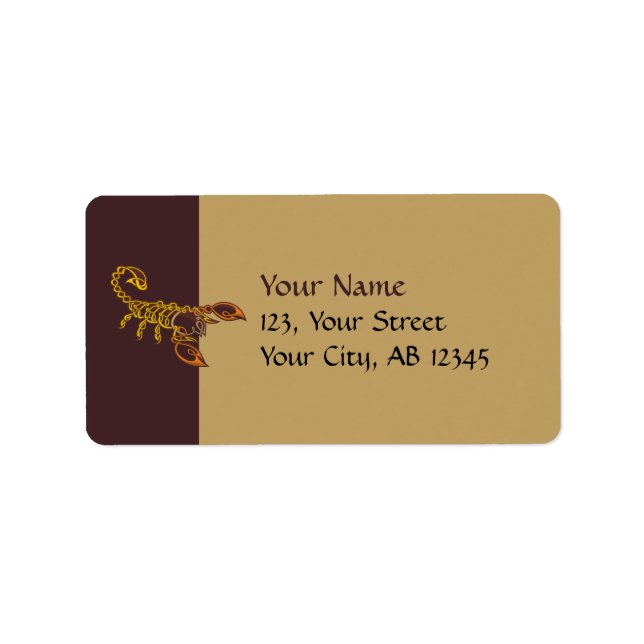 Celtic Knot Scorpion Label (Front)