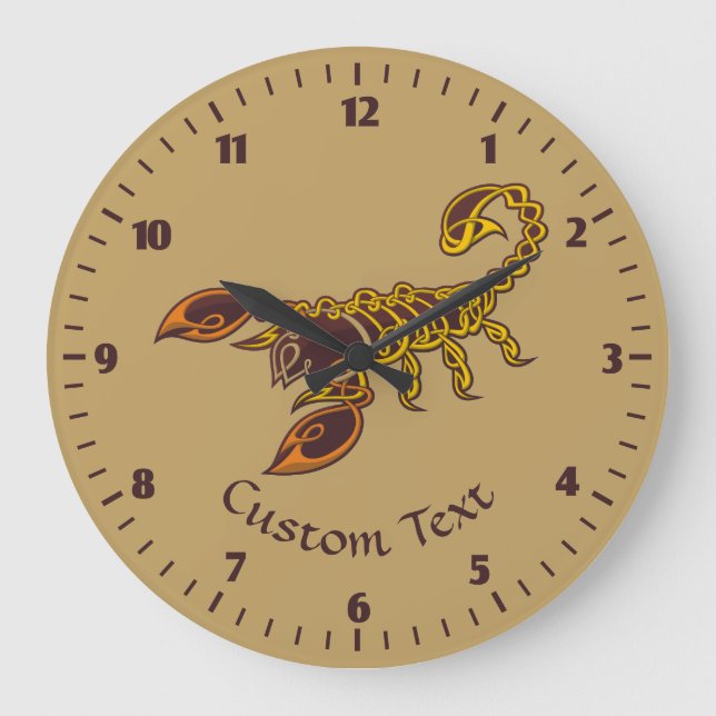 Celtic Knot Scorpion Large Clock (Front)