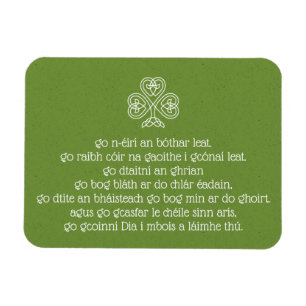 Celtic Knot Shamrock Gaelic Blessings Magnet
