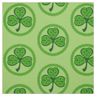 Celtic Knot Shamrock Green Fabric