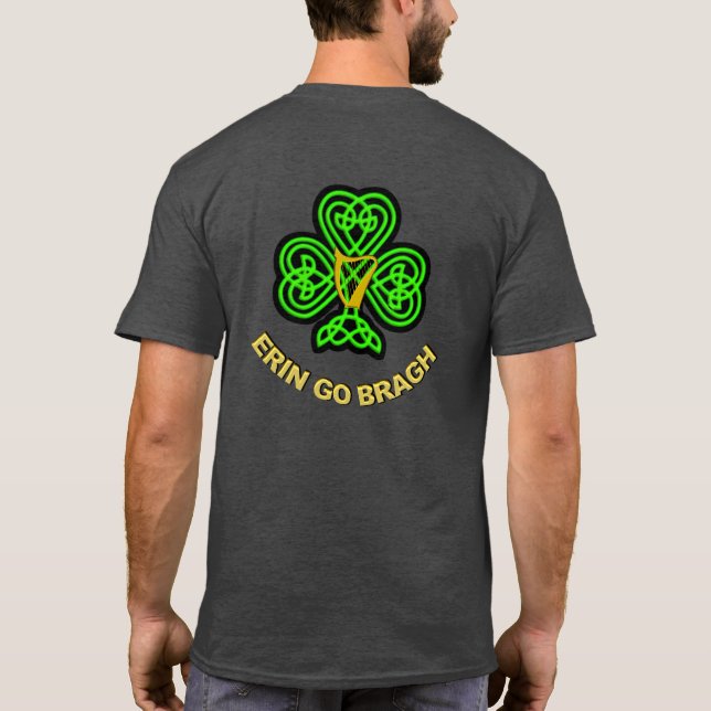 Celtic Knot Shamrock Irish T-Shirt (Back)