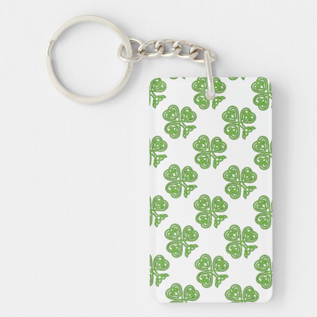 Celtic Knot Shamrock Key Ring (Front)