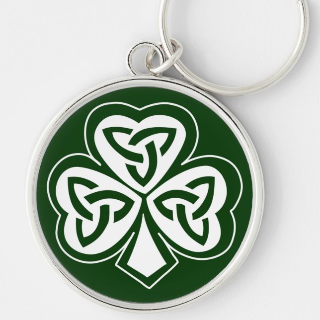 Celtic Knot Shamrock Key Ring (Front)
