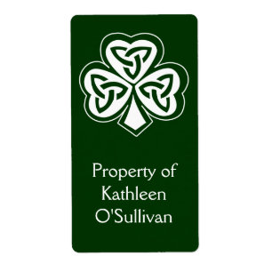 Celtic Knot Shamrock Label