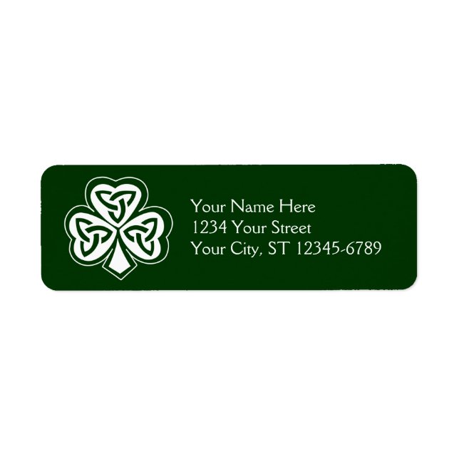 Celtic Knot Shamrock Label Return Address Label (Front)