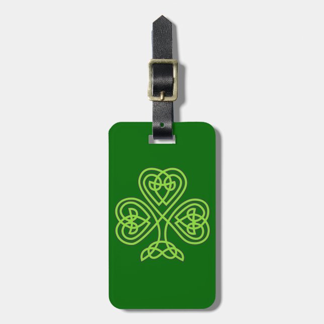 celtic knot shamrock luggage tag (Front Vertical)