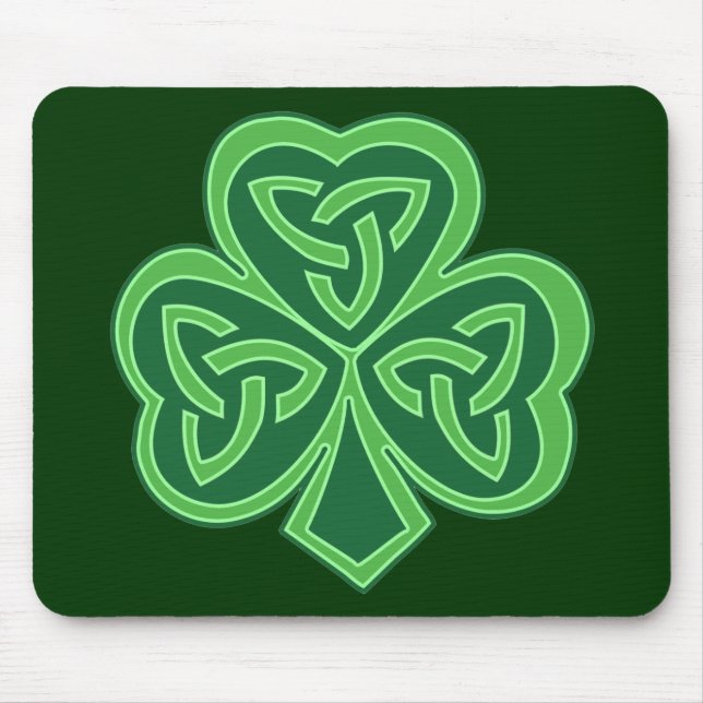Celtic Knot Shamrock Mouse Pad (Front)