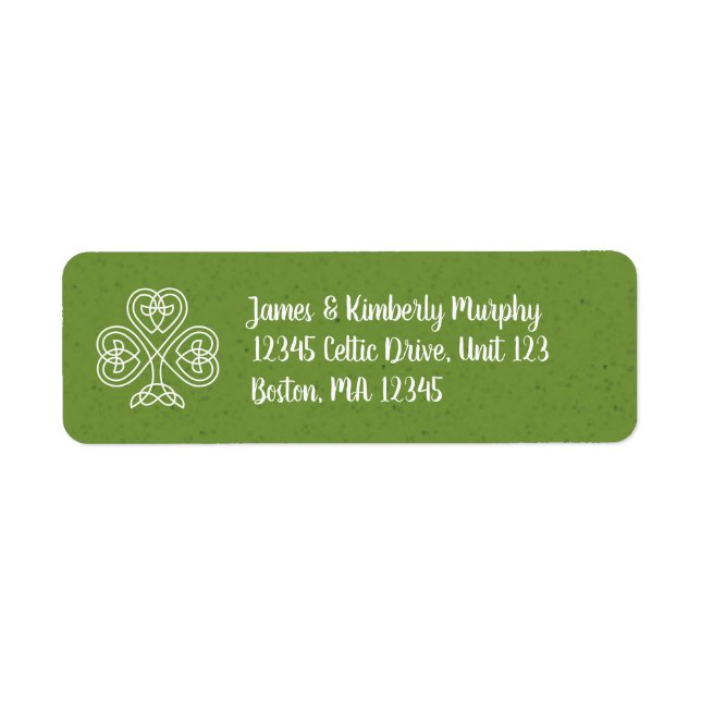 Celtic Knot Shamrock Return Address Label (Front)