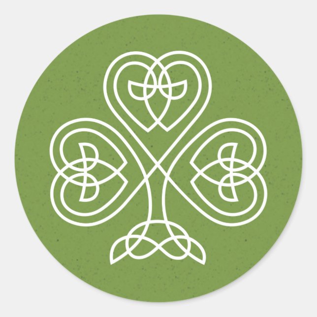 Celtic Knot Shamrock Wedding Classic Round Sticker (Front)