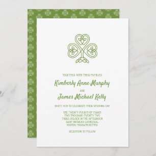 Celtic Knot Shamrock Wedding Invitation