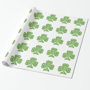 Celtic Knot Shamrock Wrapping Paper