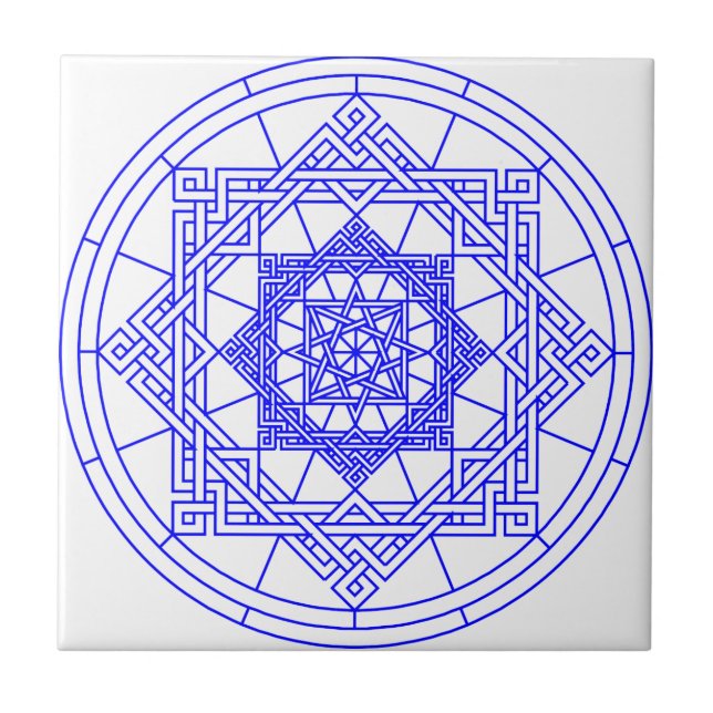 Celtic Knot Star Pattern Tile (Front)