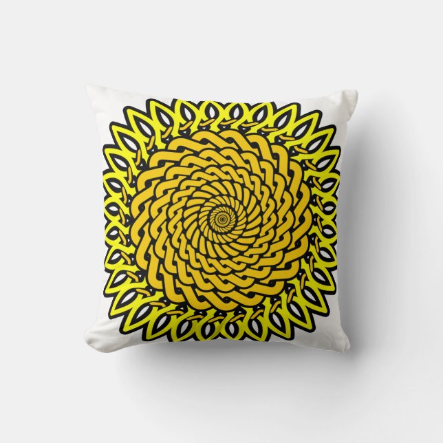 Celtic Knot Sunflower Drawing Cushion (Front)