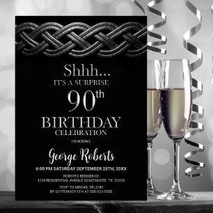 Celtic Knot Surprise 90th Birthday Party Invitation