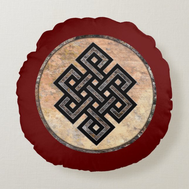 Celtic Knot Talking Canyons, New Mexico Round Cushion (Front)