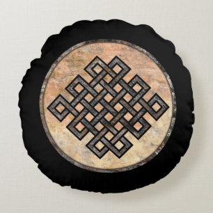 Celtic Knot Talking Canyons, New Mexico Round Cushion
