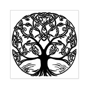 Celtic Knot Tree of Life Design Rubber Stamp
