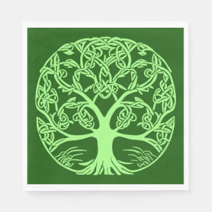 Celtic Knot Tree of Life Emerald Green Napkin