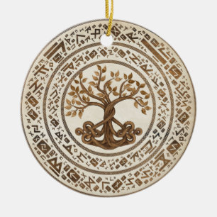 Celtic Knot Tree of life -Yggdrasil Ceramic Ornament