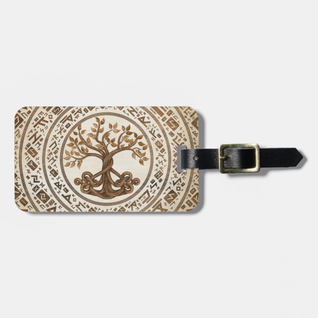 Celtic Knot Tree of life -Yggdrasil Luggage Tag (Front Horizontal)