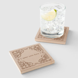 Celtic Knot Tribal Design Brown Weathered Version Stone Coaster