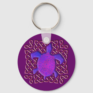 Celtic Knot Turtle (Purple) Keychain