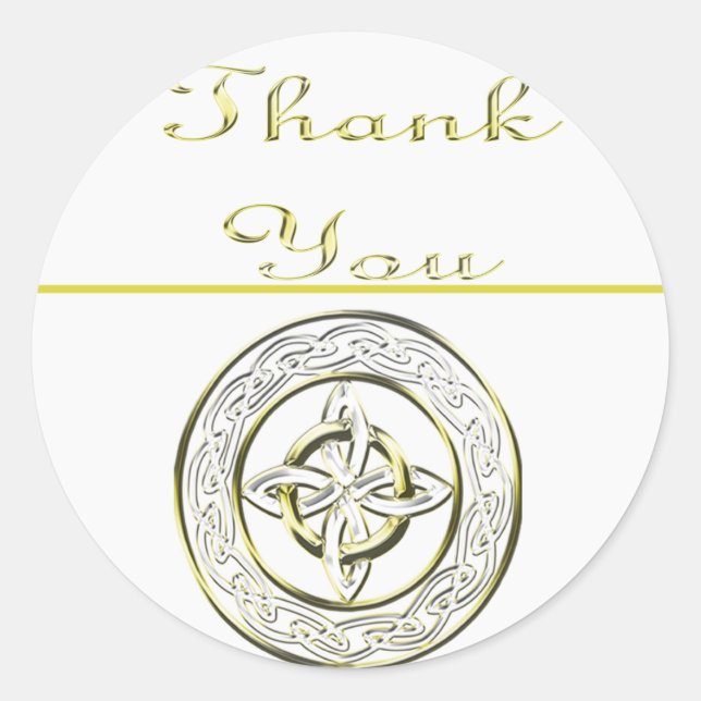 Celtic Knot Wedding Invitation Set Classic Round Sticker (Front)