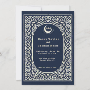 Celtic Knot Wedding Invitation Vintage Moon