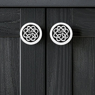 Celtic Knot Work Circle Ceramic Knob