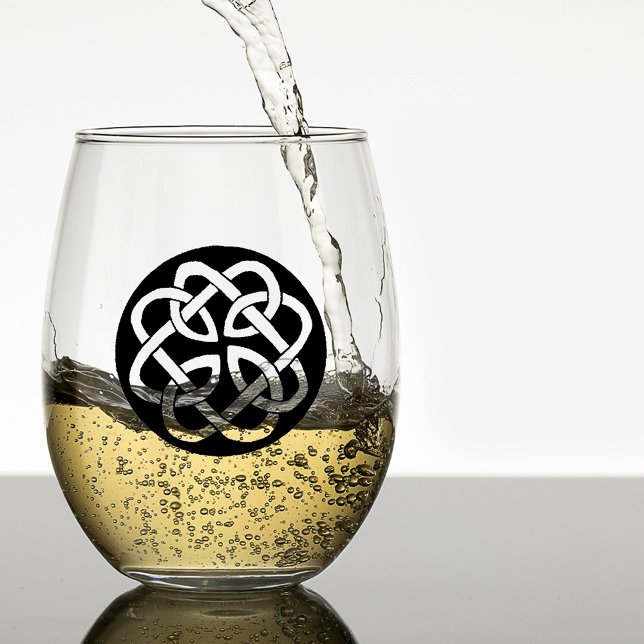 Celtic Knot Work Circle  Stemless Wine Glass (Creator Uploaded)