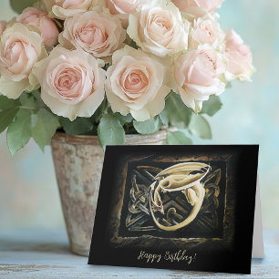 Celtic Knot Work Cream Dragon Card