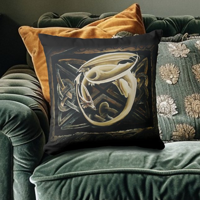 Celtic Knot Work Cream Dragon Cushion (Creator Uploaded)