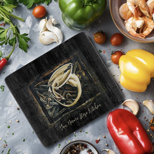 Celtic Knot Work Cream Dragon Cutting Board (Creator Uploaded)