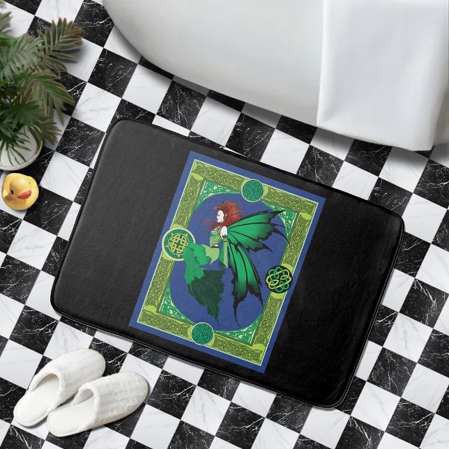 Celtic Knot Work Green Fairy Bath Mat (Creator Uploaded)