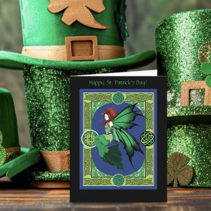 Celtic Knot Work Green Fairy Card