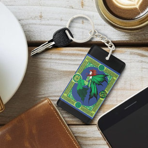 Celtic knot Work Green Fairy Key Ring