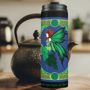 Celtic Knot Work Green Fairy Thermal Tumbler