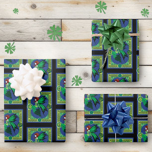 Celtic Knot Work Green Fairy  Wrapping Paper Sheet