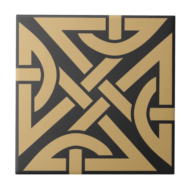 Celtic Knot Work Pattern Ceramic Tile (Front)