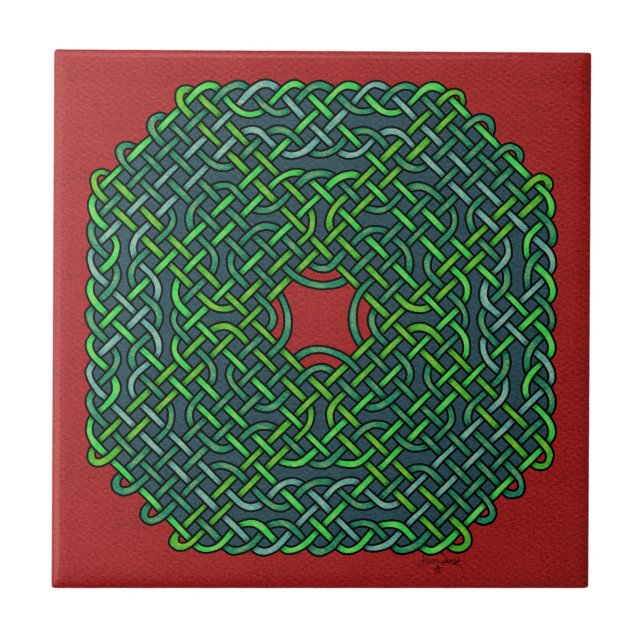 celtic knot wreath ceramic tile (Front)
