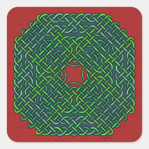 celtic knot wreath square sticker