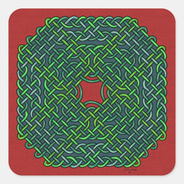 celtic knot wreath square sticker (Front)