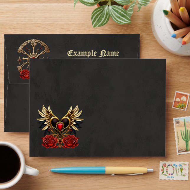 Celtic knots and a heart in Gothic elegance Envelope (Desk)